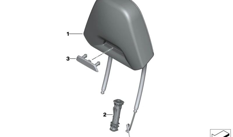 Reposacabezas de cuero negro OEM 52108067185 para BMW F97, F97N, F98, F98N. Compatible con asiento delantero M-Sport. Pieza original BMW.
