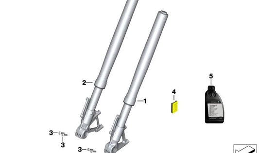 Brazo de horquilla dorado izquierdo OEM 31429467905 para BMW Motorrad F900XR, F900XR A2... y más. Original BMW Motorrad.