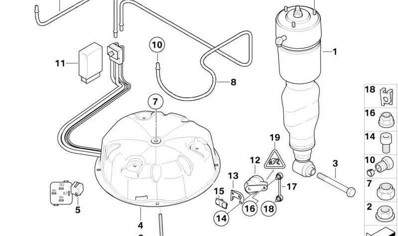 Bloque distribuidor izquierdo (OEM 37131092405) para BMW E39. Original BMW.