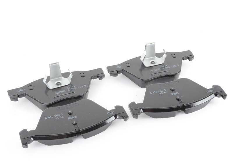 Juego de pastillas de freno con sensor OEM 34112288875 para BMW E90, E90N, E91, E91N, E92, E93. Original BMW.