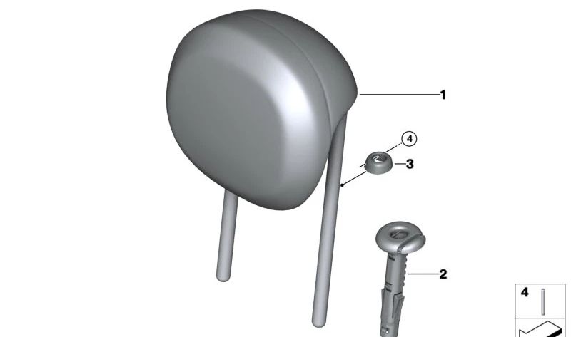 Apoyacabezas delantero cuero artificial negro OEM 52207457253 para MINI Cabrio F57, F57 LCI. Original MINI.