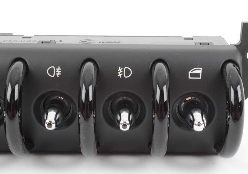 Unidad de interruptores consola central OEM 61316917993 para MINI R50, R53, Cabrio R52. Original MINI.
