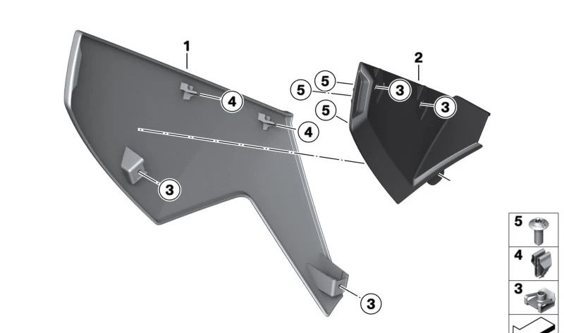 Embellcedor interior aleta lateral derecha OEM 46639445278 para BMW Motorrad C Evolution, C400X, C400GT... y más. Original BMW Motorrad.