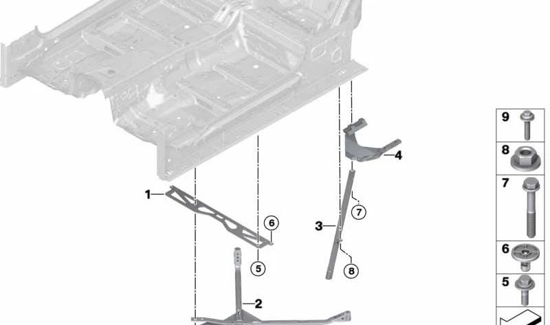 Lifting jack support OEM 51617464372 for BMW F91, G14. Genuine BMW.