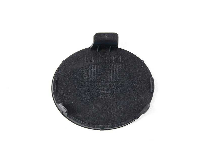 Tapa gancho de remolque delantero imprimada OEM 51118043981 para BMW E90, E92, E93. Original BMW.