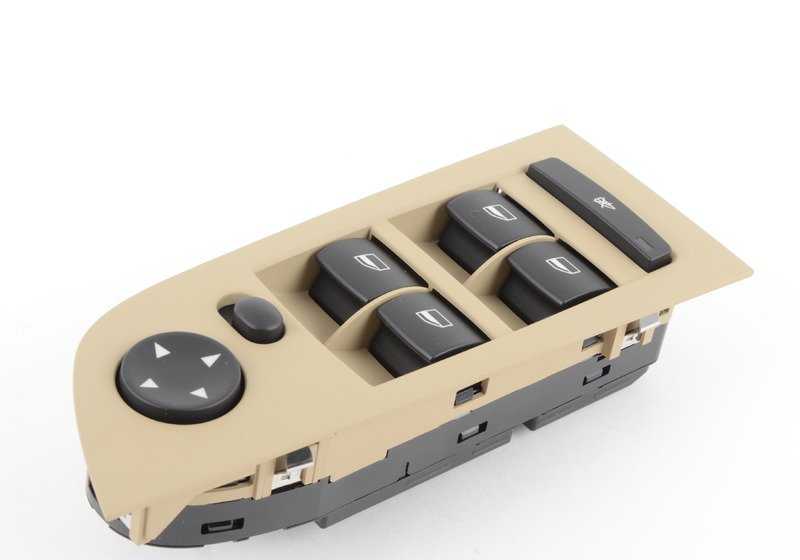 Interruptor elevalunas eléctrico beige lado conductor OEM 61319217331 para BMW E90 {316d, 316i} compatible con modelos de 2005 a 2011. Repuesto original BMW.