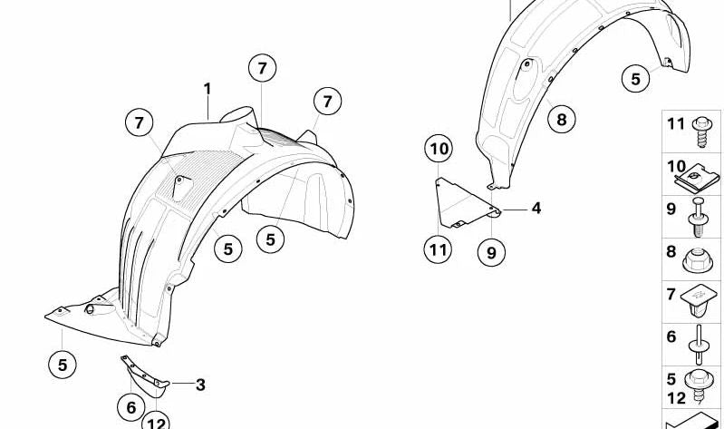 Deflector delantero derecho OEM 51623416422 para BMW X3 E83 (modelos 1.8d, 2.0d, 2.0i, 2.0sd). Pieza original BMW.