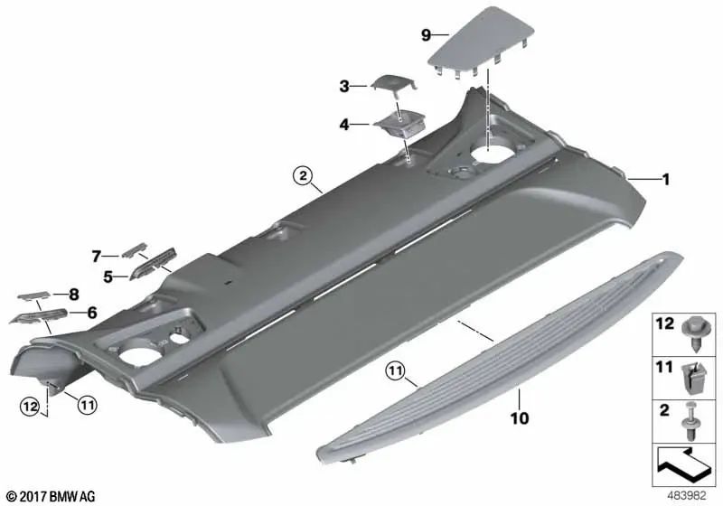 Lagerregal für BMW G30, G30N (OEM 51467431198). Original BMW.