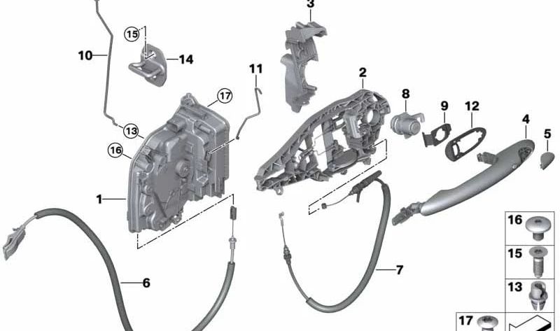 Soporte funcional OEM 51217316362 para MINI F56, F56 BEV, F56 LCI, F57, F57 LCI. Original MINI.