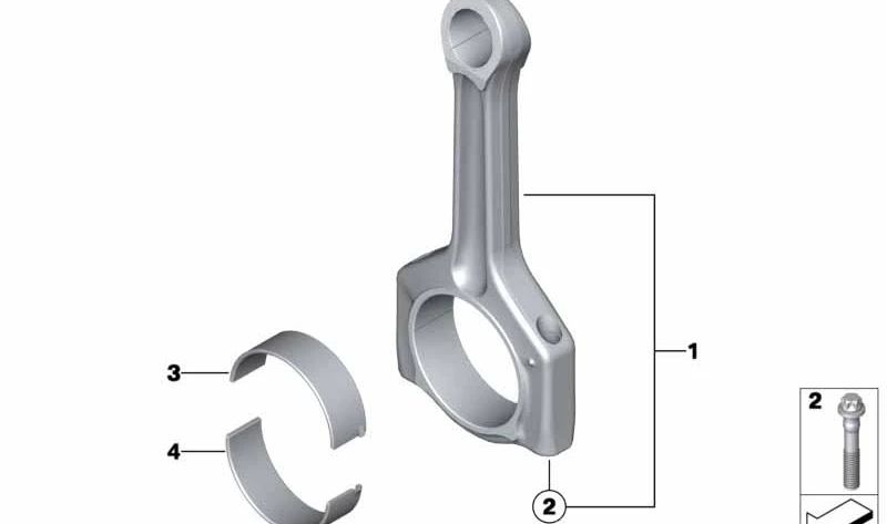 Juego de bielas OEM 11248610991 para BMW E84 y F25. Original BMW.