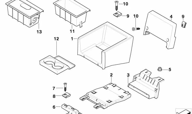 Ángulo para BMW Serie 3 E36 (OEM 51168172467). Original BMW