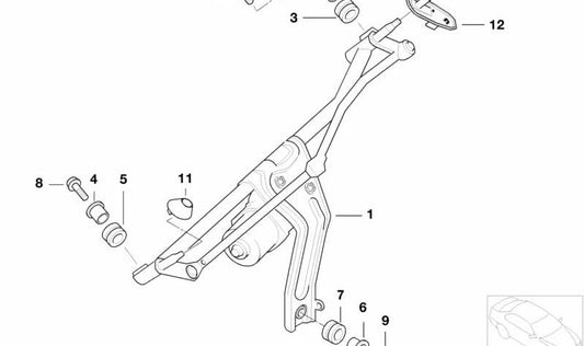 Tapón cubre eje limpiaparabrisas OEM 61610690392 para MINI R50, R52, R53. Compatible con versiones One, Cooper y Cooper S con cambio manual o automático. Original MINI.