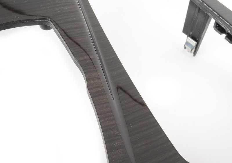 Juego de molduras consola central madera Fineline OEM 51169206377 para BMW F10, F11. Original BMW.