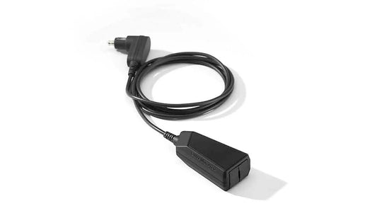 OEM 77525A41800 double USB charger for BMW motorcycles R1200GS, R1250GS, F850GS, S1000XR... and more. Original BMW Motorrad.
