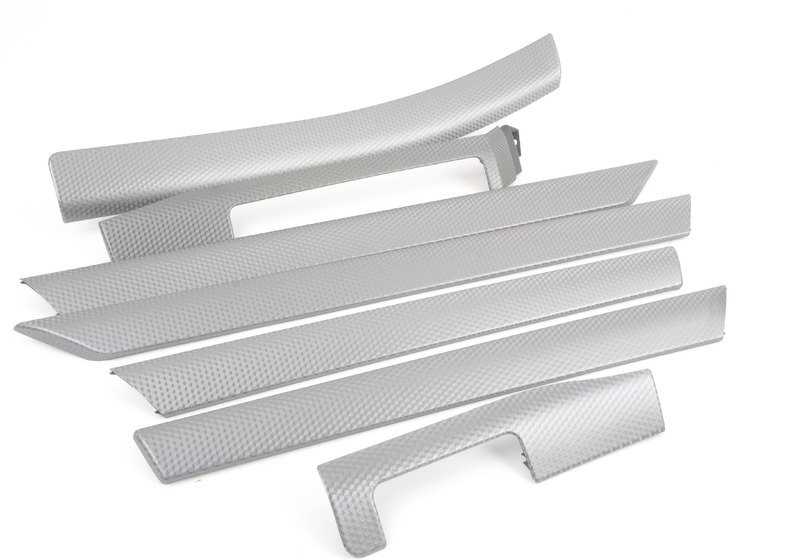 Juego de molduras decorativas en aluminio OEM 51417896090 para BMW E46. Original BMW.