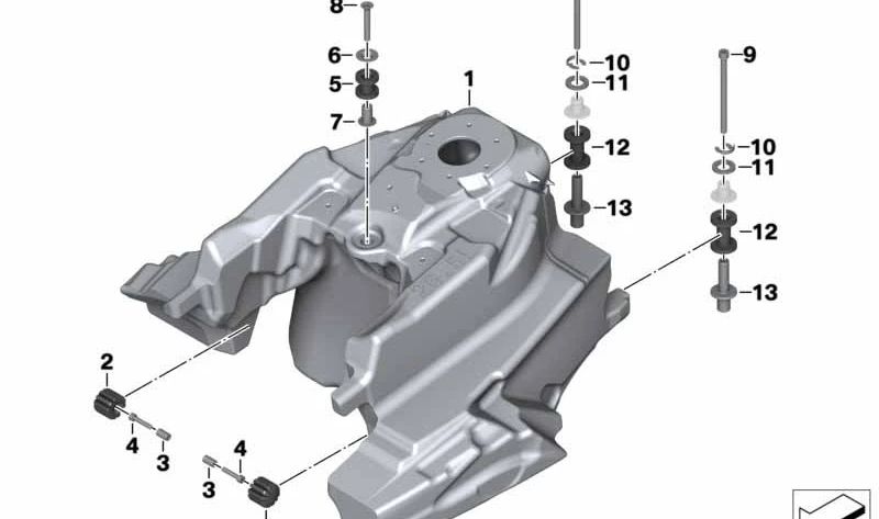 Depósito de combustible OEM 16118546397 para BMW Motorrad K 1600 GT, K 1600 GTL, K 1600 GTL Exclusive. Original BMW Motorrad.