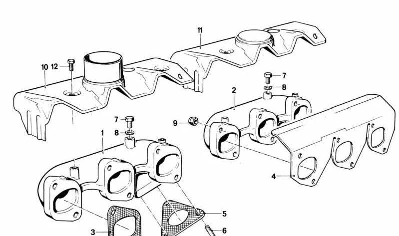 Junta escape sin amianto OEM 11761711717 para BMW E12, E28, E30, E34, E24, E23, E32, E31. Compatible con múltiples colectores de escape. Original BMW.