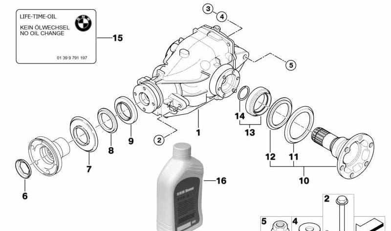 Engranaje de eje trasero para BMW X3 E83N (OEM 33107567993). Original BMW