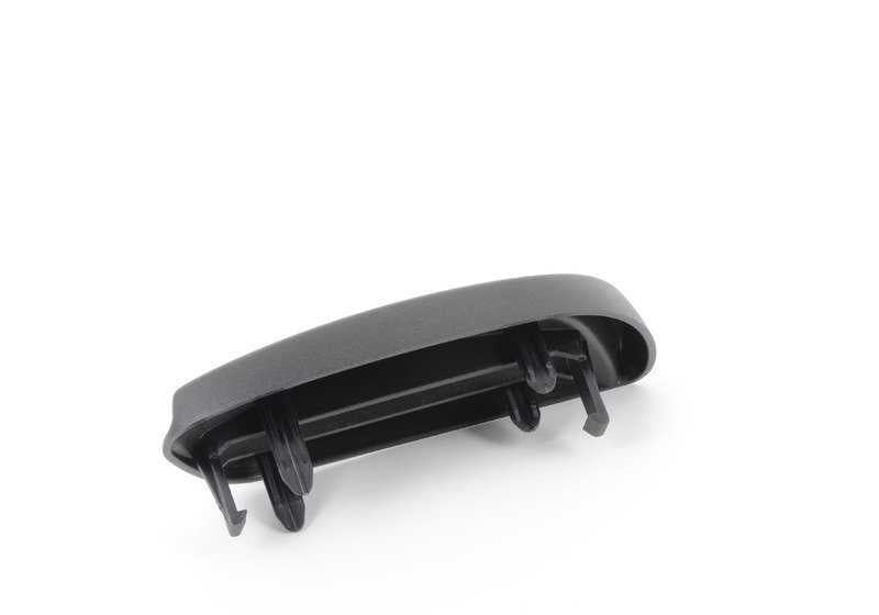 Embellecedor derecho negro OEM 52108242836 para BMW Serie 3 E46. Pieza original para sistema de asiento delantero (respaldo y mecanismo de desbloqueo). Original BMW.