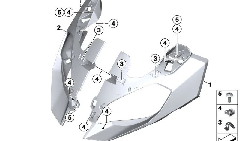 Carenatura anteriore destra OEM 46639480190 per moto BMW F 900 XR, F 900 XR A2. BMW Motorrad originale.