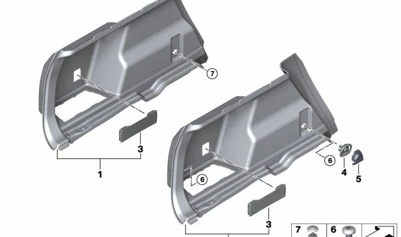 Revestimiento lateral izquierdo del maletero OEM 51479462055 para BMW F48 (X1). Original BMW.