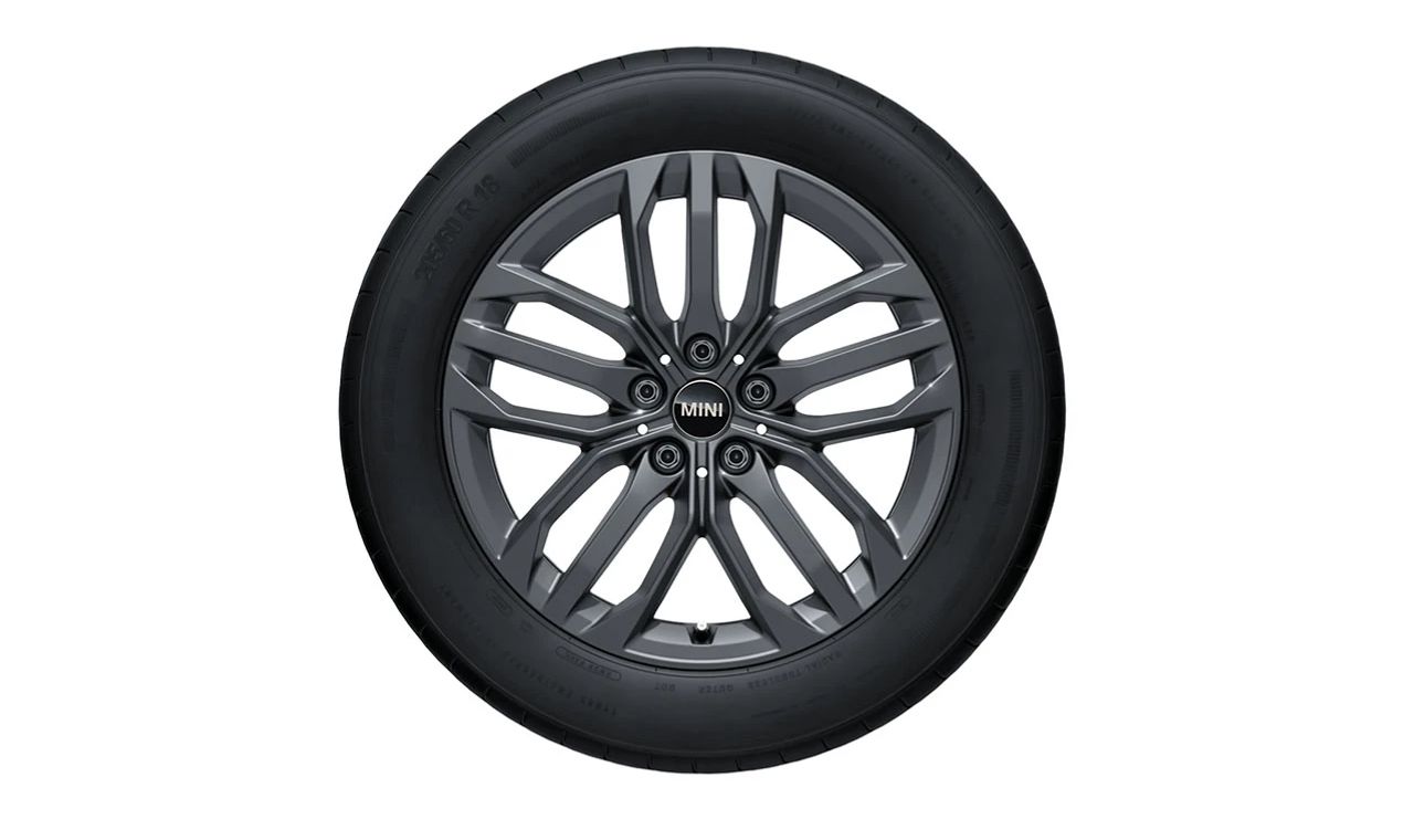 Llanta completa de invierno JCW 18" Frozen Grey OEM 36115B5D016 para MINI Countryman U25 (10/2022 - 03/2025). Original MINI.