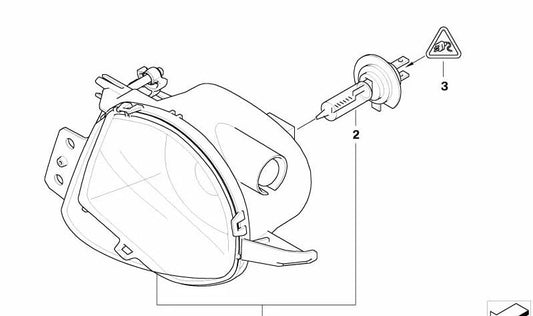 Faro antiniebla izquierdo OEM 63176948373 para BMW Serie 3 E90, E91. Original BMW.