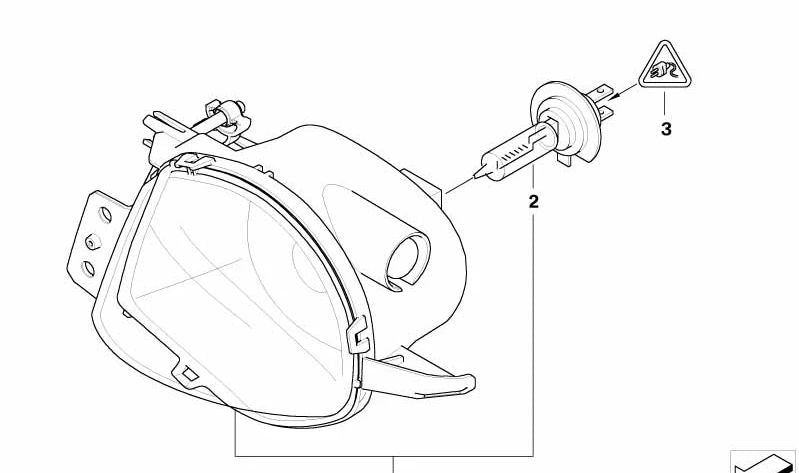 Faro antiniebla derecho OEM 63176948374 para BMW Serie 3 E90, E91. Original BMW.
