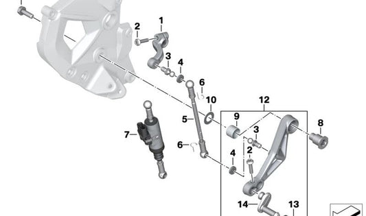 Varilla de conexión OEM 23418565157 para motos BMW F750GS, F850GS, F900R, F900XR, F850GS Adventure... y más. Original BMW Motorrad.