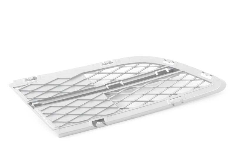 Rejilla izquierda parachoques OEM 51117228953 para BMW E90, E91. Original BMW.