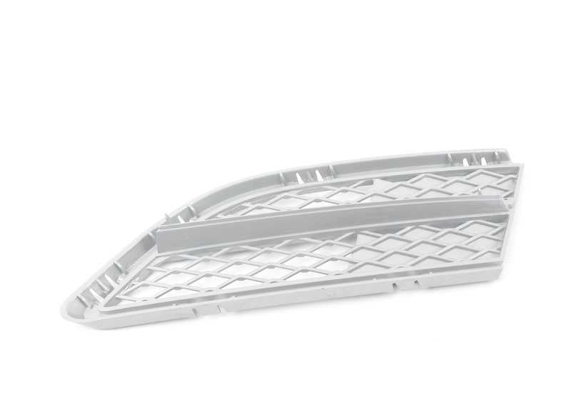 Rejilla izquierda parachoques OEM 51117228953 para BMW E90, E91. Original BMW.