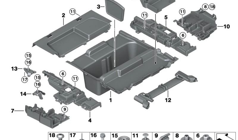 Bandeja del suelo del maletero OEM 51477294990 para BMW F31. Original BMW.