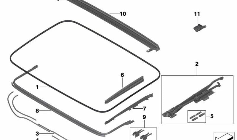 Juego de piezas de sellado del extremo OEM 54107474479 para BMW G31 518d, 520d. Compatible con versiones manuales y automáticas. Pieza original BMW.