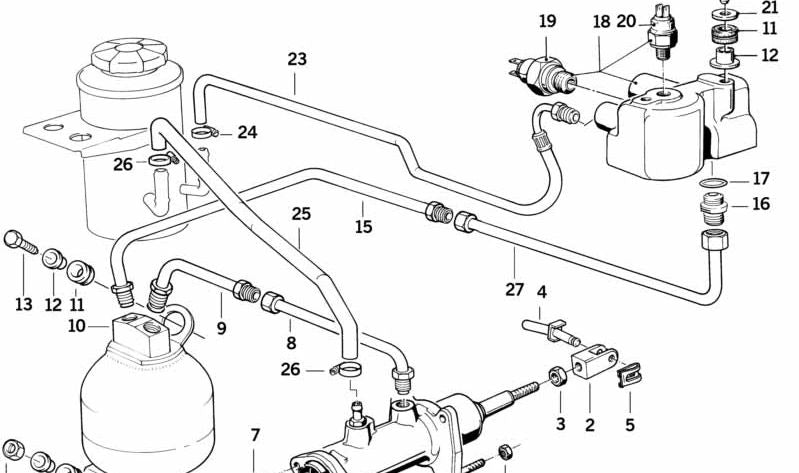 Latiguillo de freno OEM 34331160664 para BMW E32. Original BMW.