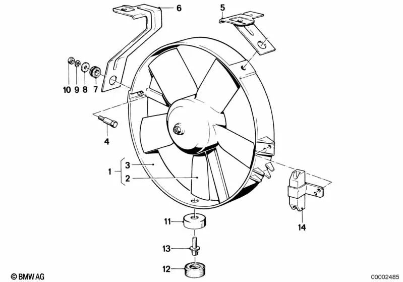Soporte inferior para BMW Serie 3 E30 (OEM 17401373069). Original BMW