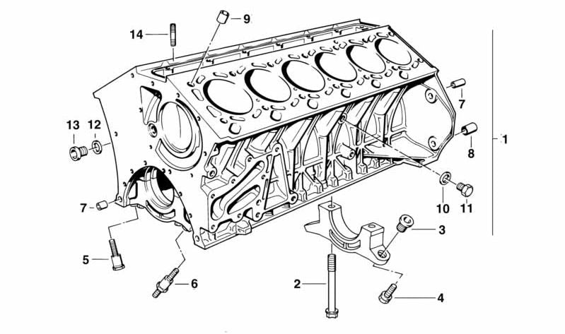 Carter cilindro con pistoni per la serie BMW 7 E38 (OEM 11119070817). BMW originale.