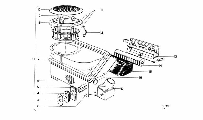 Ventilador calefacción OEM 64111357890 para BMW E9 {2.5 CS, 800 CS, 3.0 CSL, 3.0 CSi}. Compatible con modelos fabricados entre 1968 y 1975. Pieza original BMW.