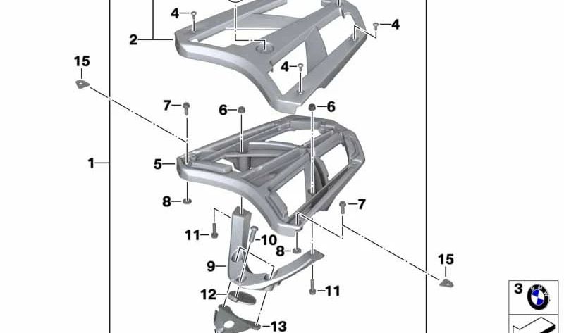 Placa adaptadora OEM 77448527128 para motos BMW C 650 GT K19 (2011–2020). Original BMW Motorrad.