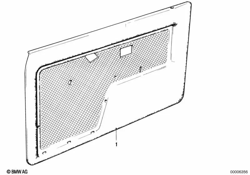 Revestimiento de puerta cuero sintético derecha para BMW E30 (OEM 51411976952). Original BMW