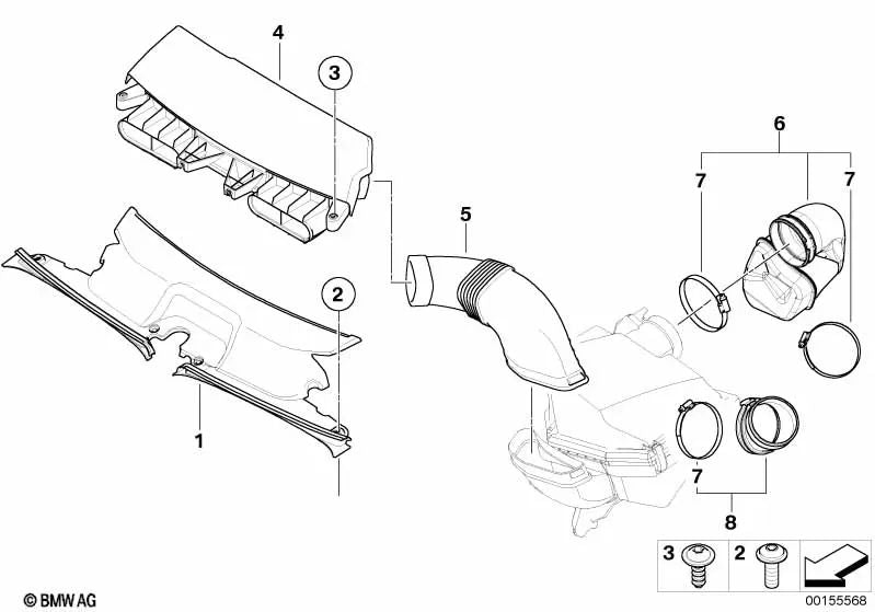 Bellows for BMW X3 E83N (OEM 13713422610). Original BMW