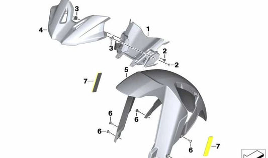Cubierta superior de rueda delantera OEM 46618564539 para motos BMW F750GS, F850GS, F800GS, F900GS. Original BMW Motorrad.