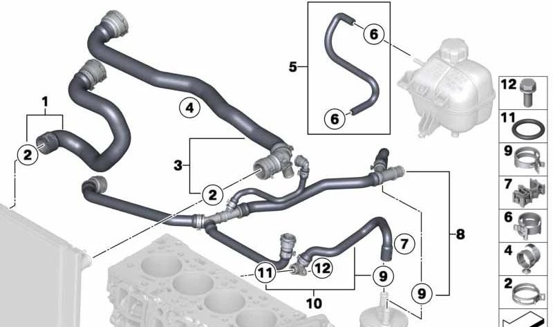 Tubo refrigerante OEM 17129802104 para MINI Countryman R60, Paceman R61. Original MINI.