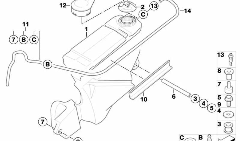 Casquillo OEM 16117711997 para BMW Motorrad G 450 X (GK16) 2008-2011. Pieza original BMW Motorrad. Ideal para sustituir elementos del sistema del depósito de combustible.