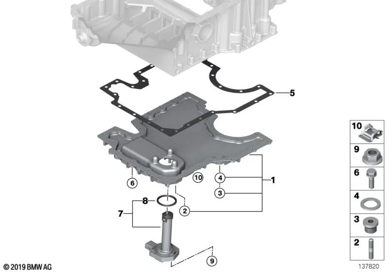 Metal Gasket for BMW X5 E53 (OEM 11137539582). Genuine BMW
