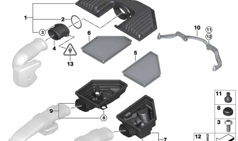 Junta tórica OEM 13717558729 para BMW E70 X5. Pieza original BMW.