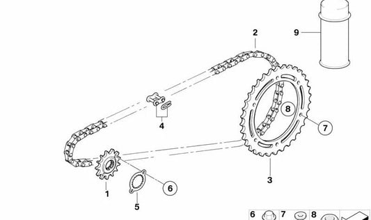 Rueda de cadena trasera OEM 27717720065 para motos BMW G 450 X (K16). Original BMW Motorrad.