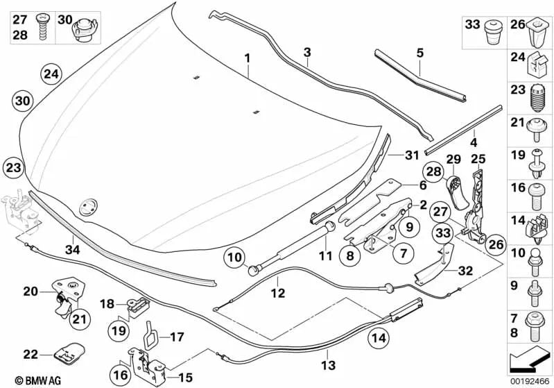 Acabamento lateral do espaço inferior OEM 51437008933 para BMW E60, E61, E63, E64... e muito mais. BMW genuíno.
