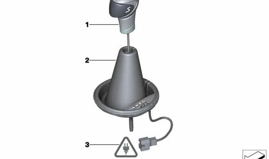 Empuñadura de palanca selectora de cuero OEM 25167584239 para MINI R56, R55, R57, R58, R59, R60, R61... y más. Original MINI.