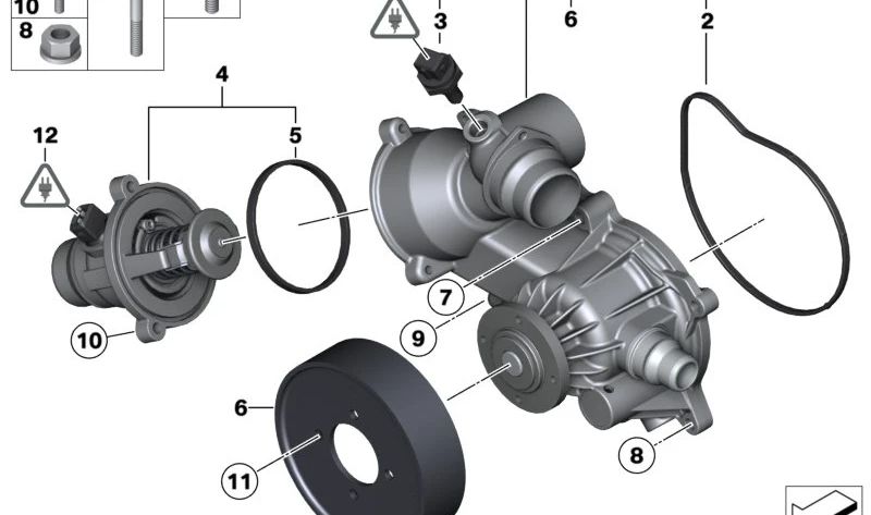 Tornillo con arandela OEM 07129906390 para BMW F10, F11, F01, F02, E70, F15, E71, F16. Original BMW. Ideal para agua, admisión o filtro antipartículas según sistema del vehículo.