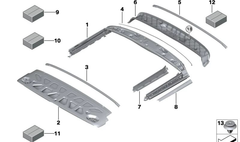 Kit de fijación de cierre OEM 54347463737 para MINI F57 (Cooper). Compatible con modelos: WG31, WG32, WG41, WG42, WG61, J31, 21D, 22D, 23D, 31D. Original MINI.
